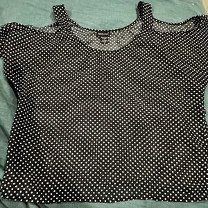 Wet Seal Black and White Polka Dot Blouse